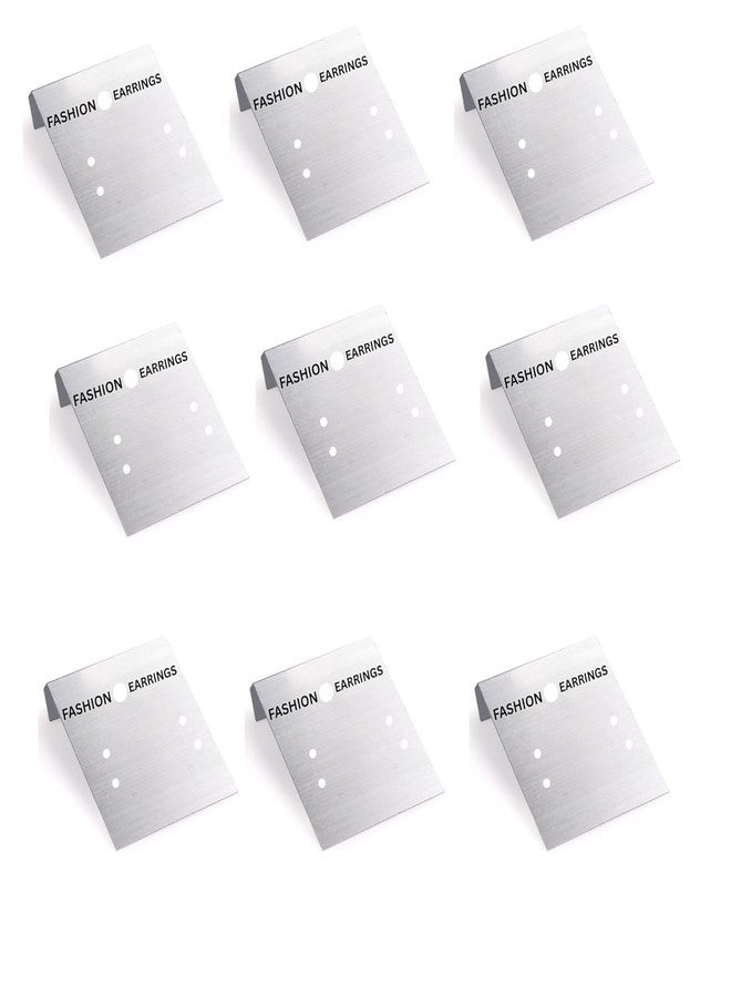 ST logo 100 Pcs Plastic Jewelry Earring Display Cards Ear Stud Plastic Earring Card Holder Jewelry Organizer Jewelry Packaging DIY Holder (100 Pcs silver) - Image 2